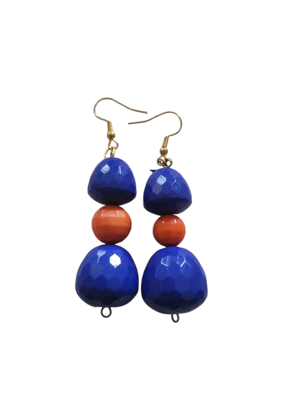 (3)Blue and Orange Beaded Drop Earrings - Women Jewelry